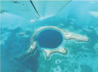  ?? GETTY IMAGES ?? The spectacula­r Blue Hole is considered one of the best diving sites in the Caribbean.