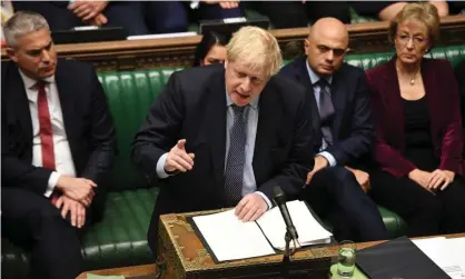  ?? Photograph: Xinhua/Barcroft Media ?? Boris Johnson in parliament on Saturday. There are growing signs he will make a renewed push for a general election whether his deal passes or not.