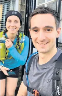  ??  ?? Victoria McKibben and Jake Crabtree setting off on their 17-hour run