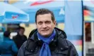  ?? Photograph: Jens Schlueter/Getty Images ?? Uwe Thrum, the AfD candidate, poses for a photo during the campaign in Thuringia.