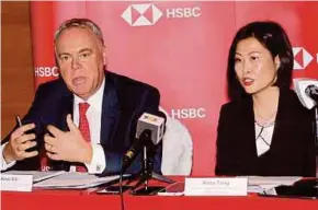  ?? PIC BY ROSDAN WAHID ?? HSBC Malaysia commercial banking country head Andrew Sill (left) and country head of business banking Anita Tang at a press conference in Kuala Lumpur yesterday.