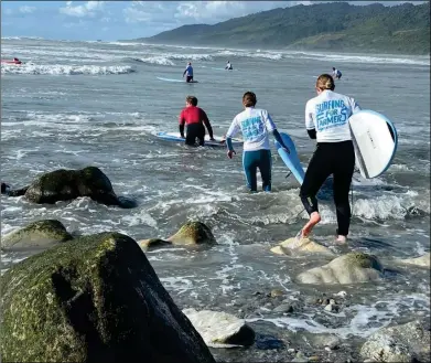  ?? Photo: Supplied. ?? Surfing for Farmers at Cobden Breakwater.
