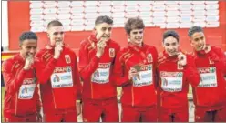  ??  ?? Oro Sub-20 por equipos.
Tariku Novales, Mario García, Anasse Mahboub, Miguel González, Ignacio Fontes y Ouassim Oumaiz ganaron el oro por países en Sub-20.