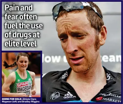  ??  ?? GOING FOR GOLD: Athlete Ciara Mageean (left) and Bradley Wiggins