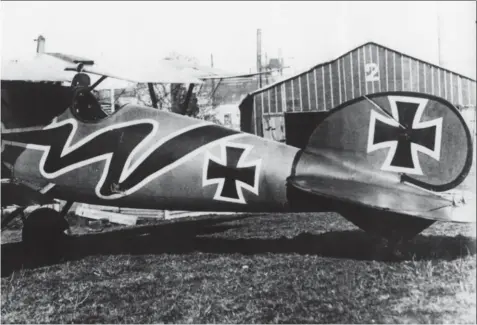  ?? DR/COLL. GREG VAN WYNGARDEN ?? L’Albatros D.V du lt Hans Joachim von Hippel, de la Jasta 5, une unité rattachée à la 2e Armée allemande au coeur de l’offensive “Michaël” en mars 1918.