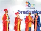  ?? ?? Student of the year, Dimuthu Vithanage receiving her award from the Chief Guest