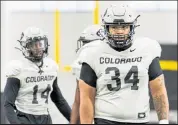  ?? Courtesy of University of Colorado athletics ?? Colorado defensive lineman Mustafa Johnson kept working on his game during the COVID-19 break.