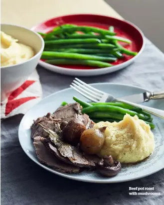  ??  ?? Beef pot roast with mushrooms