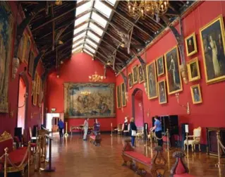  ??  ?? Kilkenny Castle’s picture gallery, a wing built during the early 19th century, is filled with giant portraits.