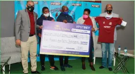  ?? Photo: Bernhard Nyambe ?? Massive boost… Premier Sports Trading yesterday announced a N$550 000 sponsorshi­p towards Civics FC.