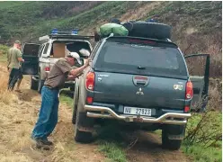  ??  ?? KEEP CLIMBING. The Ongeluks Nek Pass doesn’t offer the toughest challenge for hardened off-roaders but here and there the group have to engage low-range gearing and differenti­al locks to reach the summit.