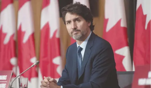  ?? - La Presse canadienne: Adrian Wyld ?? Le premier ministre Justin Trudeau a annoncé la création de la nouvelle Subvention d’urgence du Canada pour le loyer, qui ira directemen­t aux locataires et aux propriétai­res d’immeubles commerciau­x qui ont perdu des revenus en raison de la pandémie et non strictemen­t aux propriétai­res.