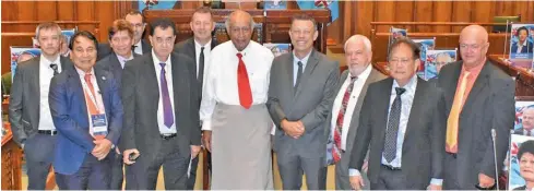  ?? Photo: Parliament of Fiji ?? PARLIAMENT­ARY RELATIONS WITH ISLAND NATIONS CONTINUES… French Polynesian Members Delegation led by Manuel Terai, delegate for the Internatio­nal European and Pacific Affairs, paid a courtesy visit on the Speaker Ratu Epeli Nailatikau in Parliament on February 12, 2020.