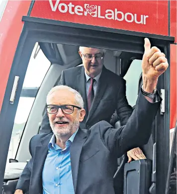  ??  ?? Labour leader Jeremy Corbyn campaignin­g in Wales yesterday