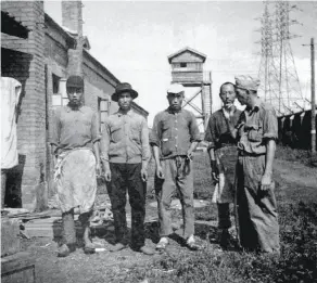  ?? Site Museum of Shenyang Camp of WWII Allied Forces 1945 ?? After the liberation of the Mukden POW Camp in Manchuria in August 1945, a group of Chinese chefs came in to cook for the 1,300 surviving Allied prisoners.