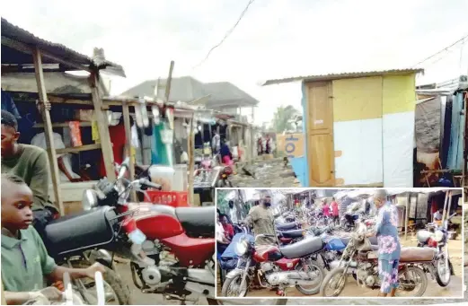  ??  ?? Cluster of bikes at the slum