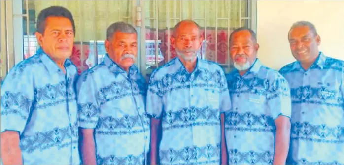  ?? Picture: SUPPLIED ?? Original members of the Voqa ni Ua kei Daveta-tabu, from left, Semiti Turagarere, Samuela Waqabaca, Joji Mawi, Pauliasi Susutani and Jo Waqabaca.