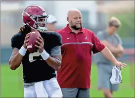  ?? Vasha Hunt / AL.com via AP ?? Quarterbac­k Jalen Hurts said, “I ain’t worried about anything that happened last year. I moved on, that book is over, that chapter is over. Now it’s time to write a new one, write chapter two.”