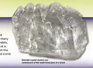  ?? ?? Gwindel crystal clusters are reminiscen­t of the tooth-lined jaws of a shark