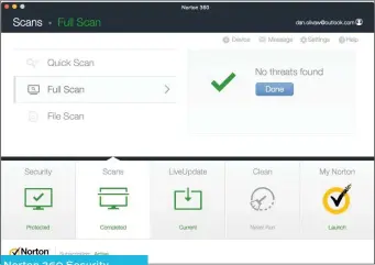  ??  ?? Norton 360 Security Deluxe with a finished scan