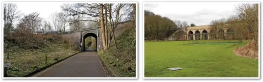  ??  ?? The cricket ground that features in the film. The viaduct in the background carries the A36. The branch line was away to the right. The junction of the A36 and B3108 (at the lights). The Camerton branch line used to run under the bridge. In the film,...