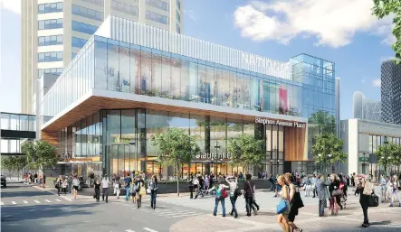  ??  ?? The new Stephen Avenue Place by Toronto-based Slate Asset Management will see relocated escalators and a new tenant lounge.