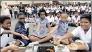  ??  ?? Learning Sanskrit, are, from left, Thamika Narain, Neha Harryparsh­ad, Nihmal Maharaj, Akira Ramlakhan and Rhea Thaver. Some of the pupils at Westville Hindu Primary School performing their weekly hawan.