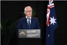  ?? Photograph: Lukas Coch/AAP ?? Malcolm Turnbull opens the Sir John Monash Centre at the Australian National Memorial at Villers-Bretonneux.