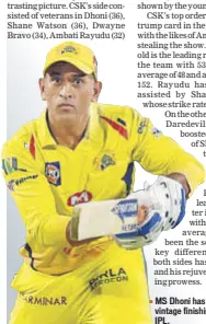  ?? AFP ?? MS Dhoni has regained his vintage finishing touch this IPL.