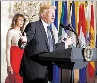  ?? AP/EVAN VUCCI ?? President Donald Trump speaks Friday at the White House. Trump’s administra­tion said that the contracept­ive coverage mandate imposes a “substantia­l burden” on the free exercise of religion.