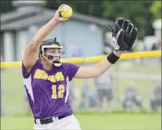  ?? Lori Van Buren / Times Union ?? Ballston Spa’s Lauren Kersch, with the tying run on third, got a game-ending strikeout to clinch the Class A section title.