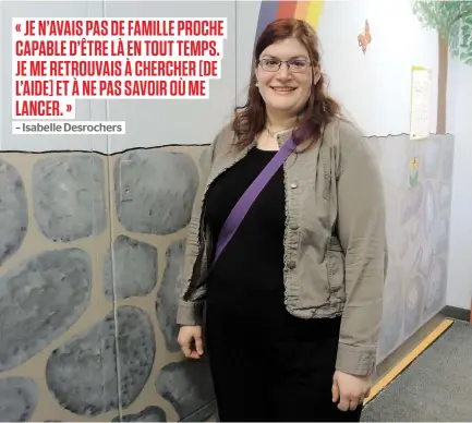  ??  ?? Isabelle Desrochers fréquente le Carrefour familial Les Pitchou depuis près de trois ans.