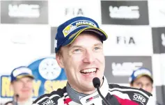  ??  ?? Jari Matti Latvala of Finland smiles during a press conference after Rally Sweden, second round of the FIA World Rally Championsh­ip on February 12, 2017 in Torsby, Sweden. - AFP photo