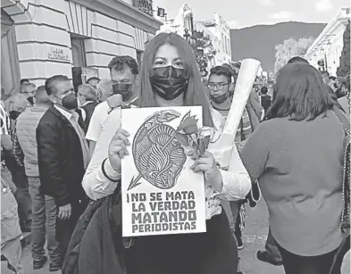  ?? GILBERTO MORALES/ EL HERALDO DE CHIAPAS ?? Hubo protestas en el Encuentro Nacional de Periodista­s, celebrado ayer en Chiapas