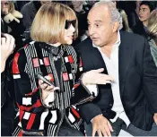  ??  ?? Anna Wintour with Sir Philip Green at a Topshop show in London Fashion Week in 2014