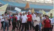  ??  ?? Union ayush minister Shripad Yesso Naik after flagging off “Run for ayurveda” in New Delhi on Sunday.