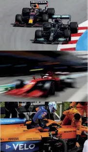  ??  ?? The Hamilton and Verstappen headto-head (top), added to an uptick in Ferrari’s competitiv­eness (middle) and Mclaren‘s sponsorshi­p blitz (bottom), are signs that F1 is in rude health