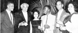  ?? PHOTO FROM GLEANER ARCHIVES ?? Sir Alexander Bustamante (second left) with members of the Guild Council of The University of the West Indies, who were among his guests at the reception at Vale Royal for then Prime Minister of Trinidad and Tobago Dr Eric Williams. From left: Selvyn Walter (president of the guild), Janice DeLeon (secretary), Las Lewis (first vice-president), Karl Wright (treasurer), and Gloria Lannaman (past president).