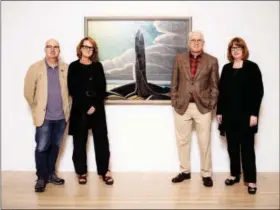  ?? Casey Curry/Invision/Associated Press ?? On Wed., Oct. 7, curator and actor-comedian, Steve Martin, second from right, co-curator Andrew Hunter, left, Ann Philbin, second from left, Director of The Hammer Museum, and co-curator Cynthia Burlingham pose in a gallery for the exhibition, “The...