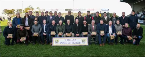  ??  ?? Oulart-The Ballagh, winners of the first two of the club’s 13 SHC titles in 1994 and ’95, were honoured at the county final on Sunday.