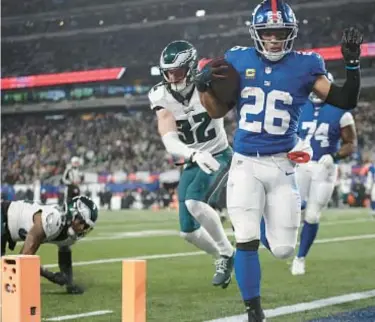  ?? AP ?? If Saquon Barkley remains a Giant, it likely will not be on the franchise tag, which the team used last season.