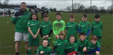  ??  ?? The Cloughbawn crew before their high-scoring victory over Newpark United on Saturday.