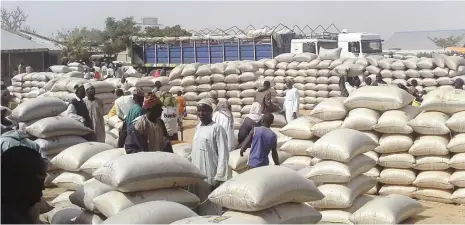  ??  ?? A grains market in Katsina State