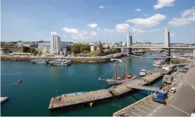  ?? ?? The port of Brest in Brittany, where heads of state, big shipping firms, NGOs and scientists will meet for the One Ocean summit. Photograph: Sen Li/Getty