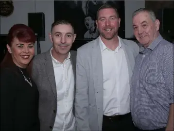  ??  ?? Rosemary Downey with Sean, Liam and John Burns at Liam’s 40th birthday party held in the Lily White Lounge.