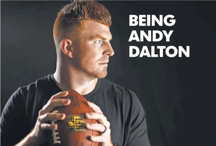  ?? KAREEM ELGAZZAR, THE CINCINNATI ENQUIRER ?? Bengals left tackle Andrew Whitworth says of quarterbac­k Andy Dalton, above, “Through all the adversity ... he’s literally never changed who he is.”