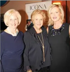  ??  ?? Speak Up! founder Martie Gillin, center, thanks her BFF Ann Rafferty of Wayne and her daughter, Mary Margaret Gillin Lang, for all their help with the fundraiser.