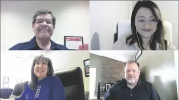  ?? LOANED PHOTOS ?? LEFT: Some restaurant­s in Yuma closed for dine-in, but they opened their drive-thru and/or offered delivery or takeout service. Some restaurant­s offered family packs for takeout.
RIGHT: This screenshot shows Robert Theobald (bottom right), small business ombudsman with the Arizona Commerce Authority, posing questions to the Arizona Western College Small Business Developmen­t Center team during the “Business Survival During Disasters” webinar. Pictured (clockwise from top left) are SBDC Director Randy Nelson; Vanessa Castillo, senior business analyst; Theobald; and Casandra Martinez, business analyst and procuremen­t specialist.