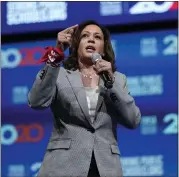  ?? DAVID J. PHILLIP — THE ASSOCIATED PRESS ?? Democratic presidenti­al candidate Sen. Kamala Harris speaks during the National Education Associatio­n Strong Public Schools Presidenti­al Forum on Friday in Houston.