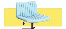  ?? REVIEWED / LEMBERI ?? These office chairs welcome different body types because there are no armrests on either side to confine you.